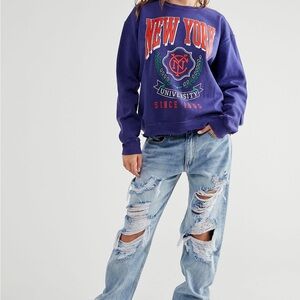 Free People Purple New York Sweatshirt